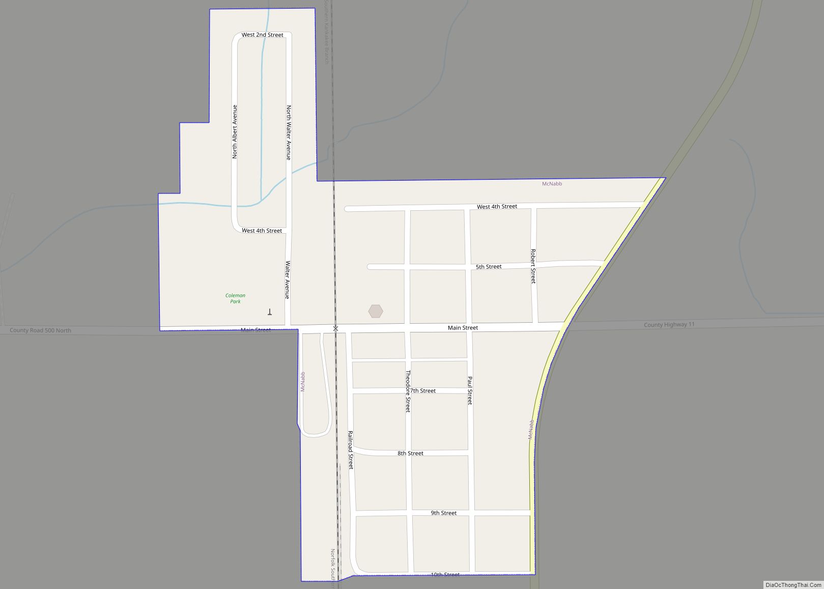 Map of McNabb village