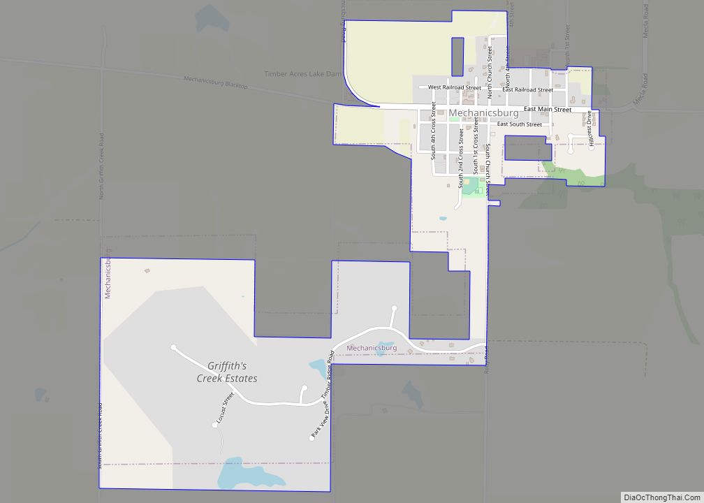 Map of Mechanicsburg village