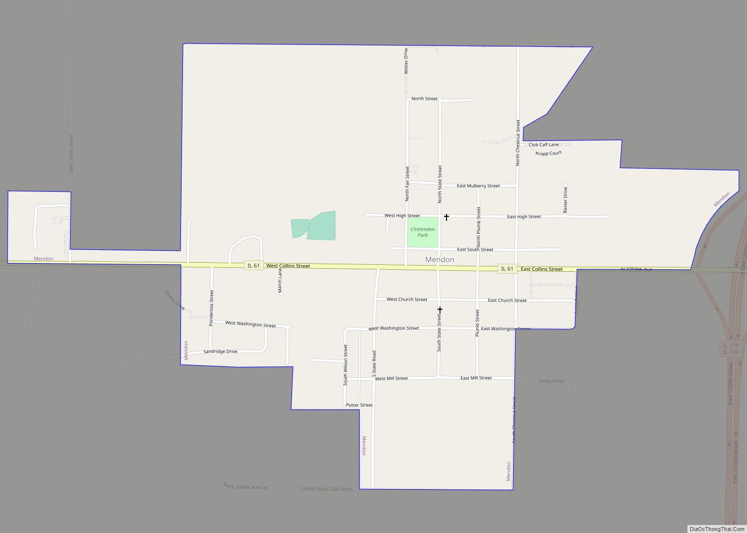 Map of Mendon village