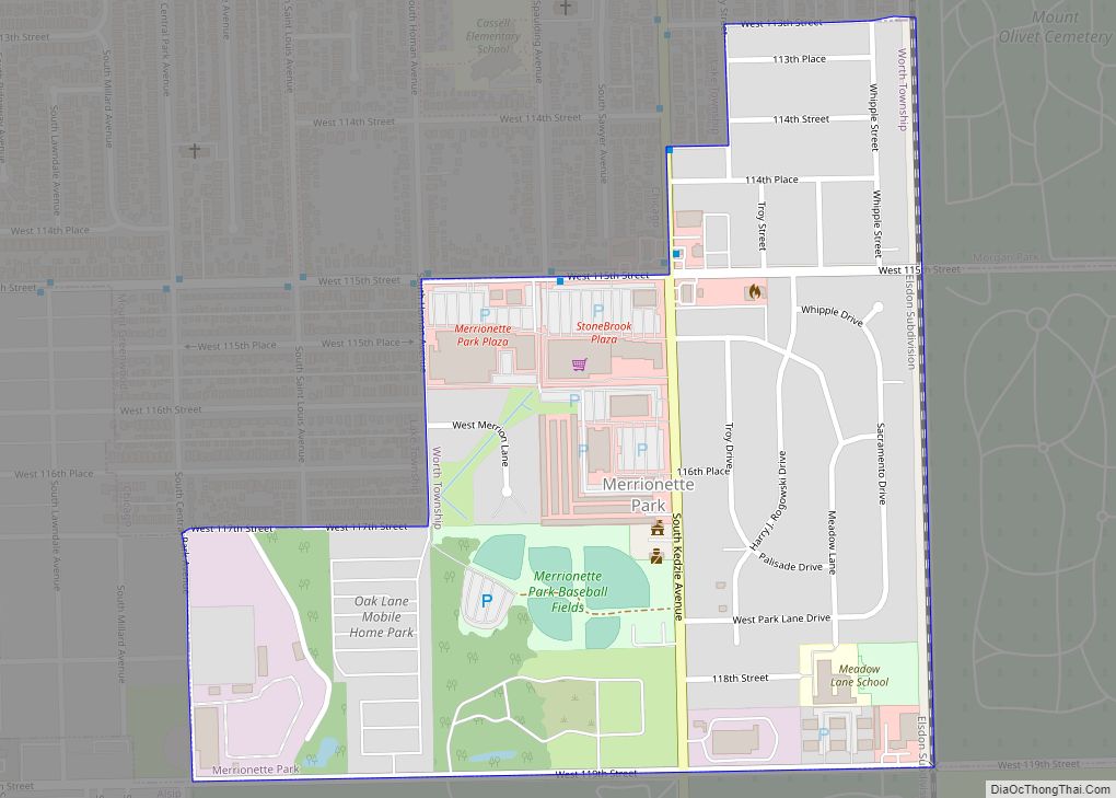 Map of Merrionette Park village