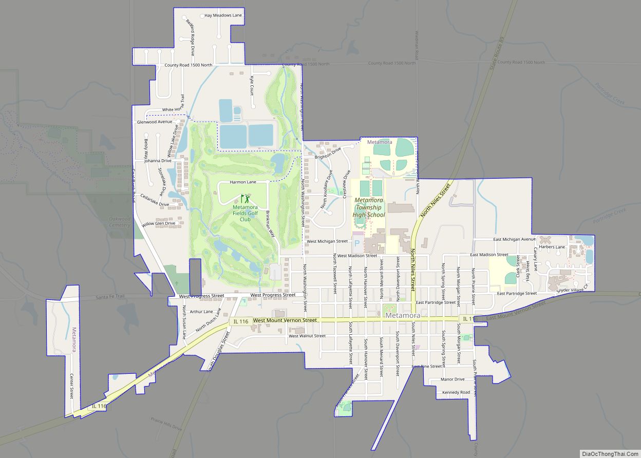 Map of Metamora village