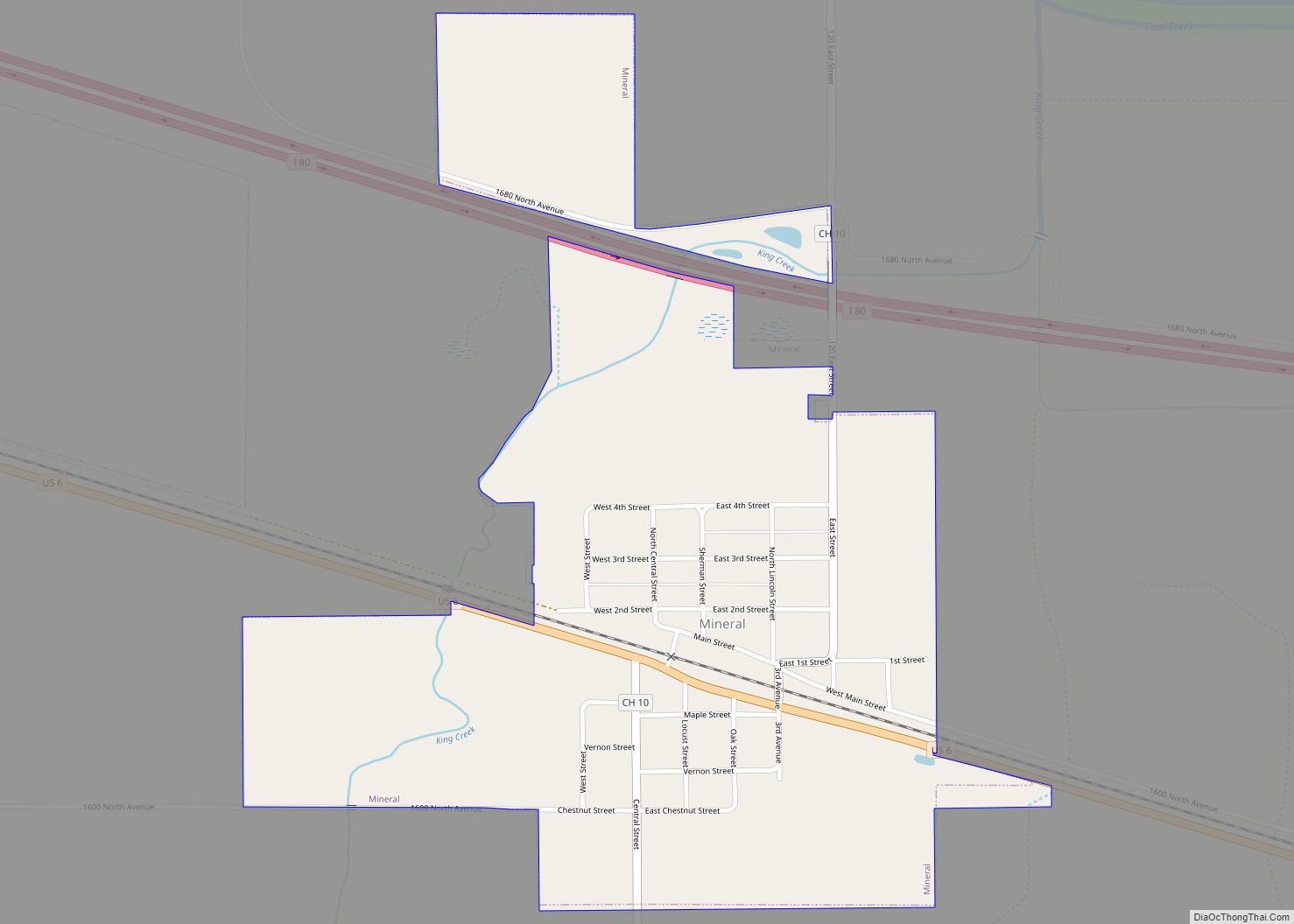 Map of Mineral village, Illinois