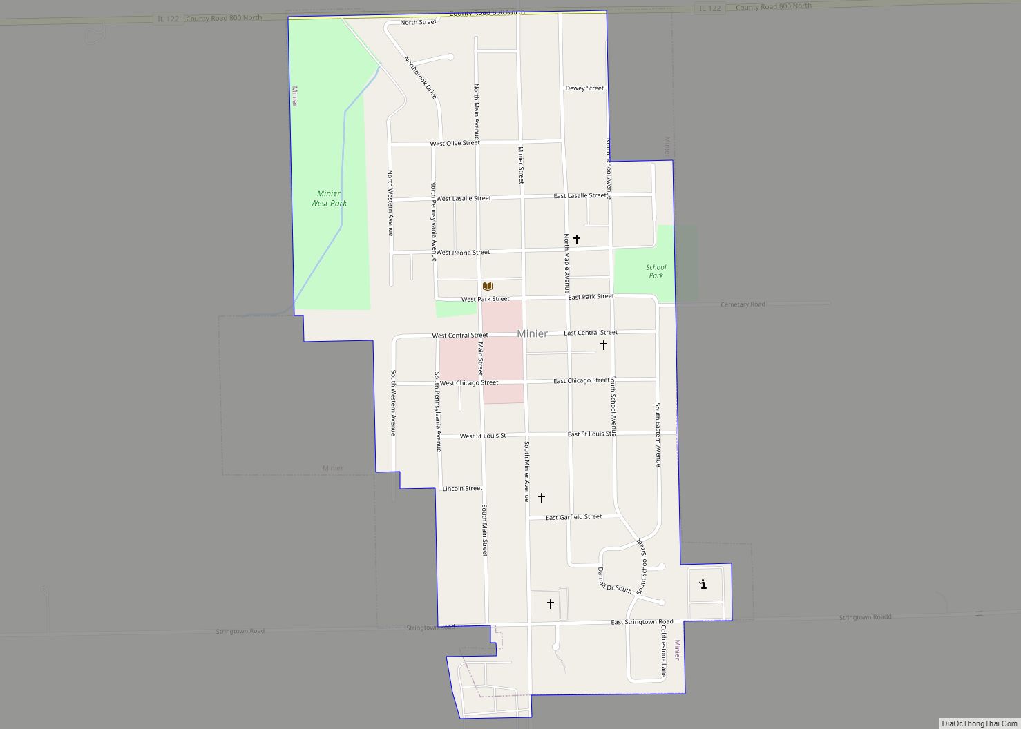 Map of Minier village