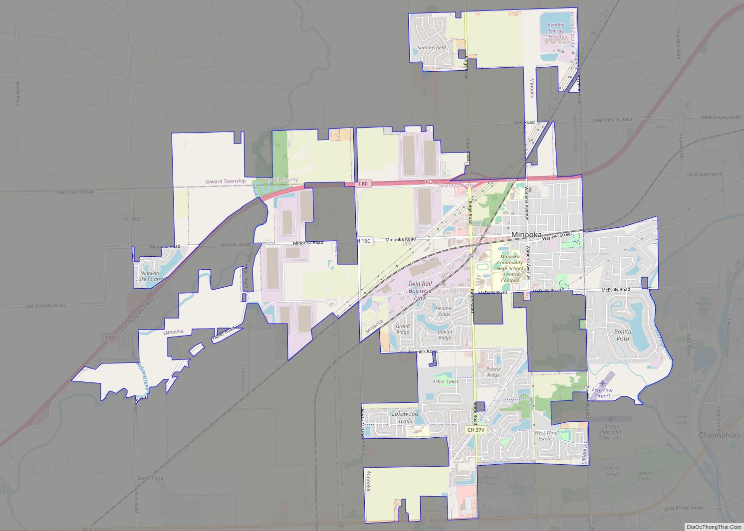 Map of Minooka village