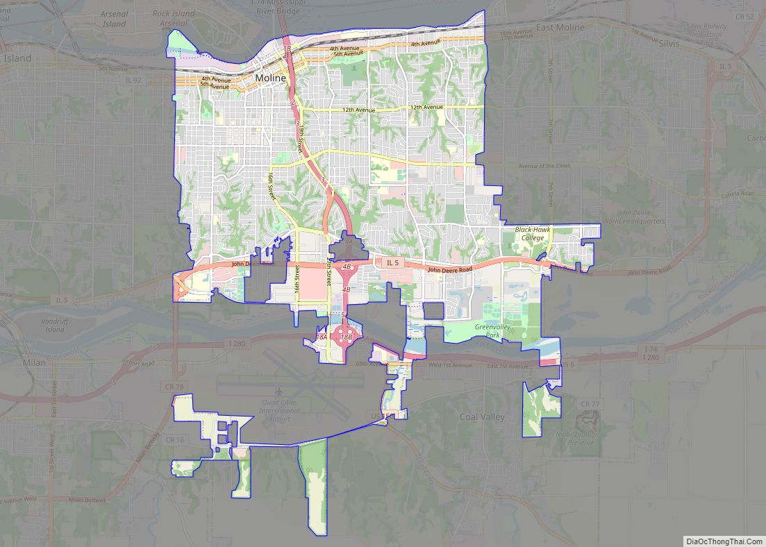 Map of Moline city