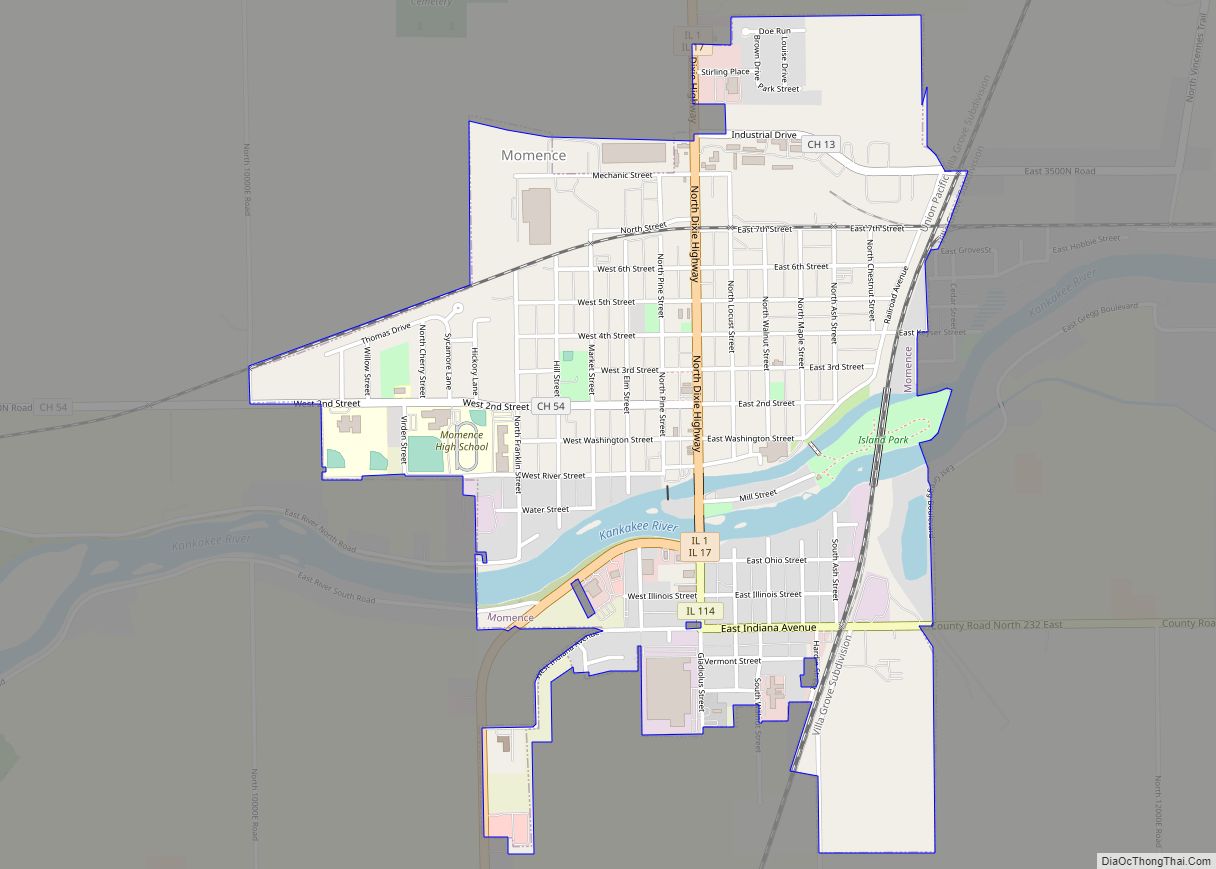 Map of Momence city