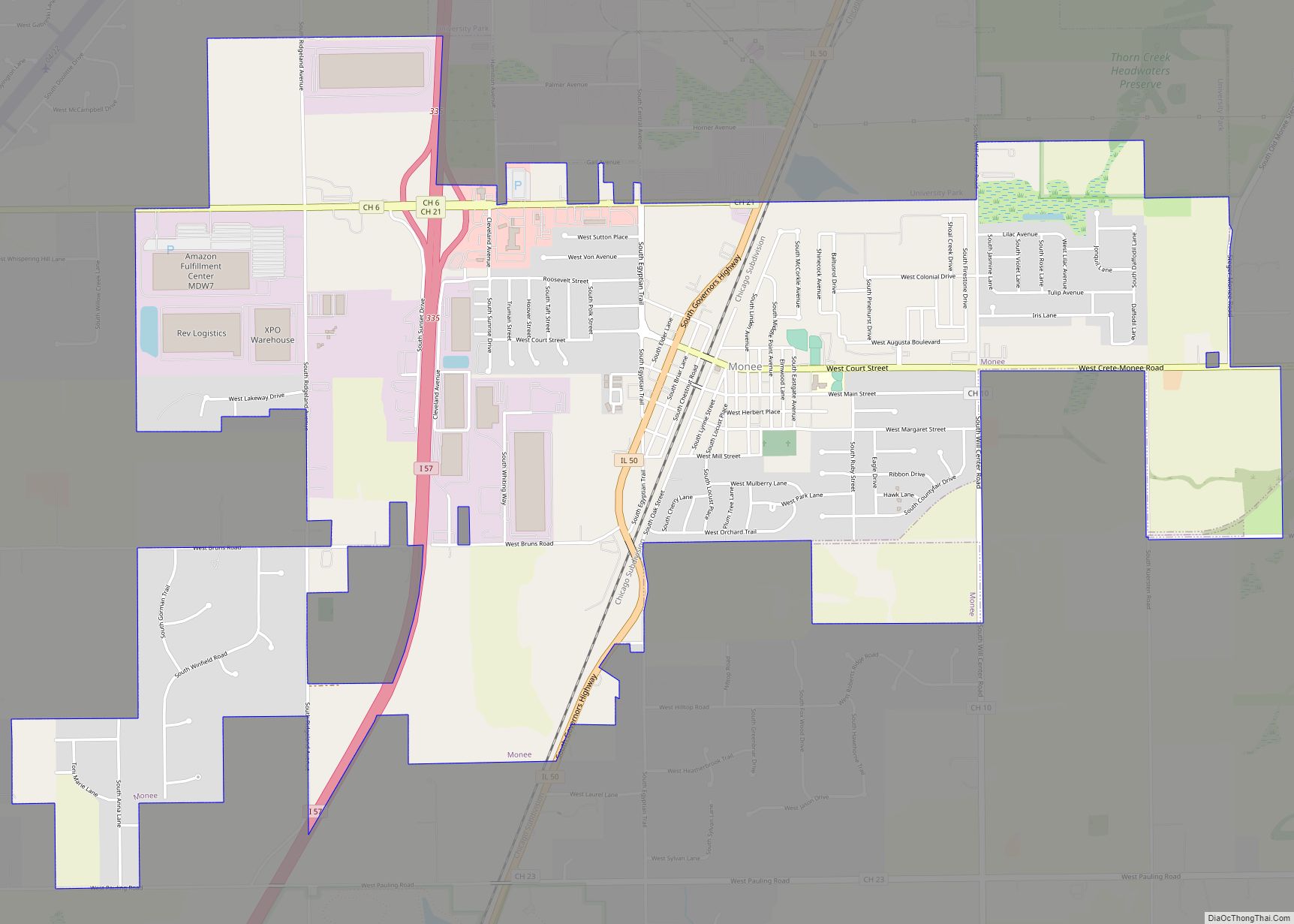 Map of Monee village