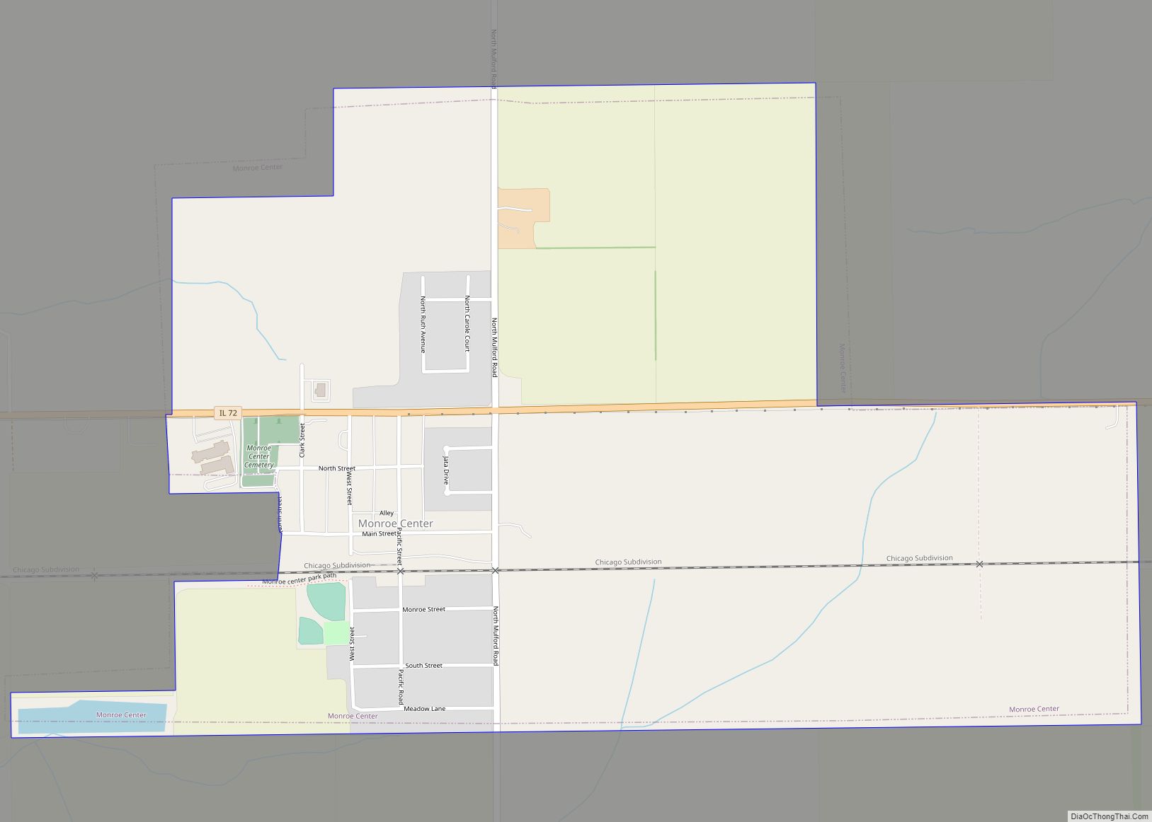 Map of Monroe Center village