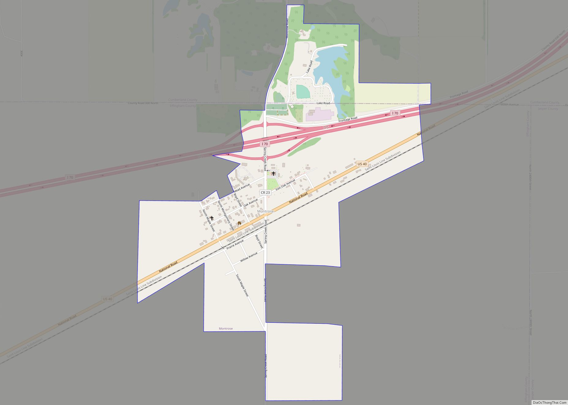 Map of Montrose village, Illinois