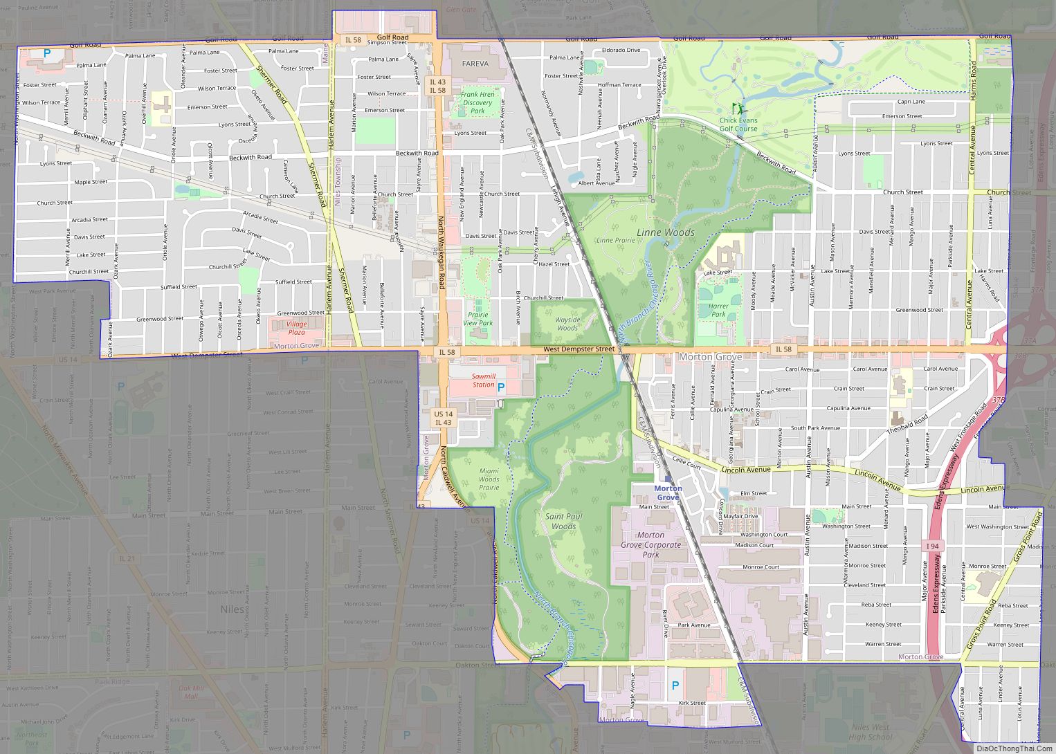 Map of Morton Grove village