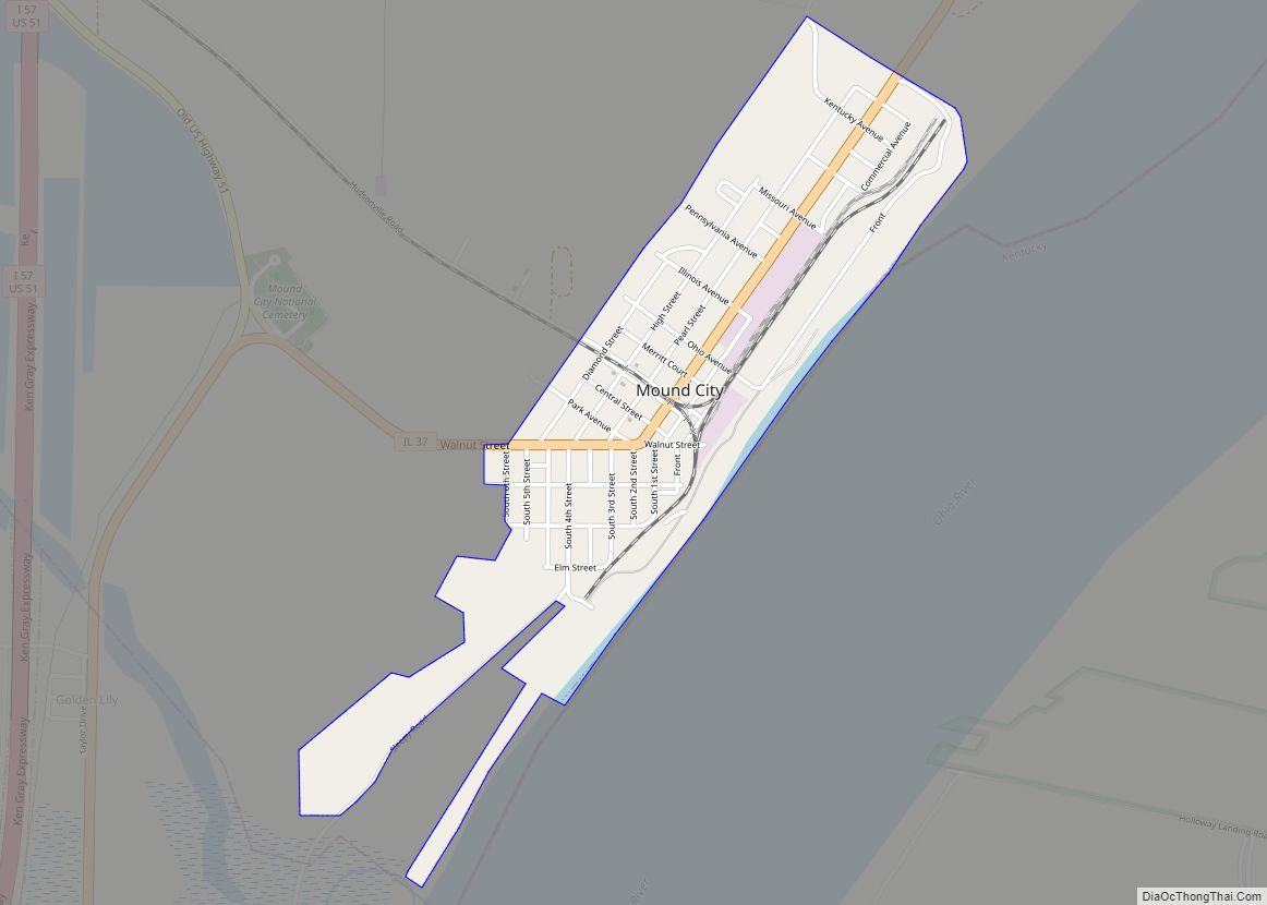 Map of Mound City, Illinois