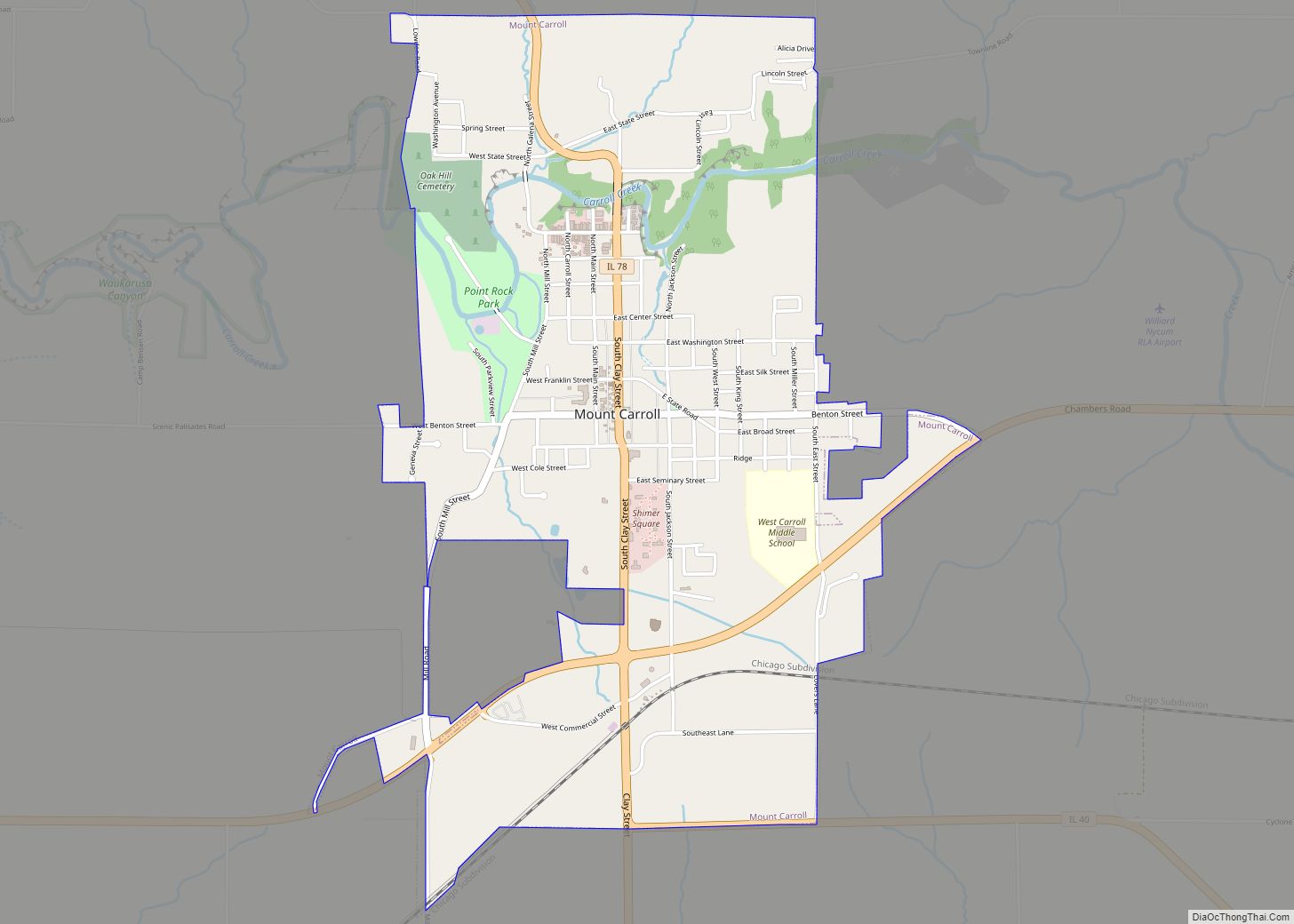 Map of Mount Carroll city