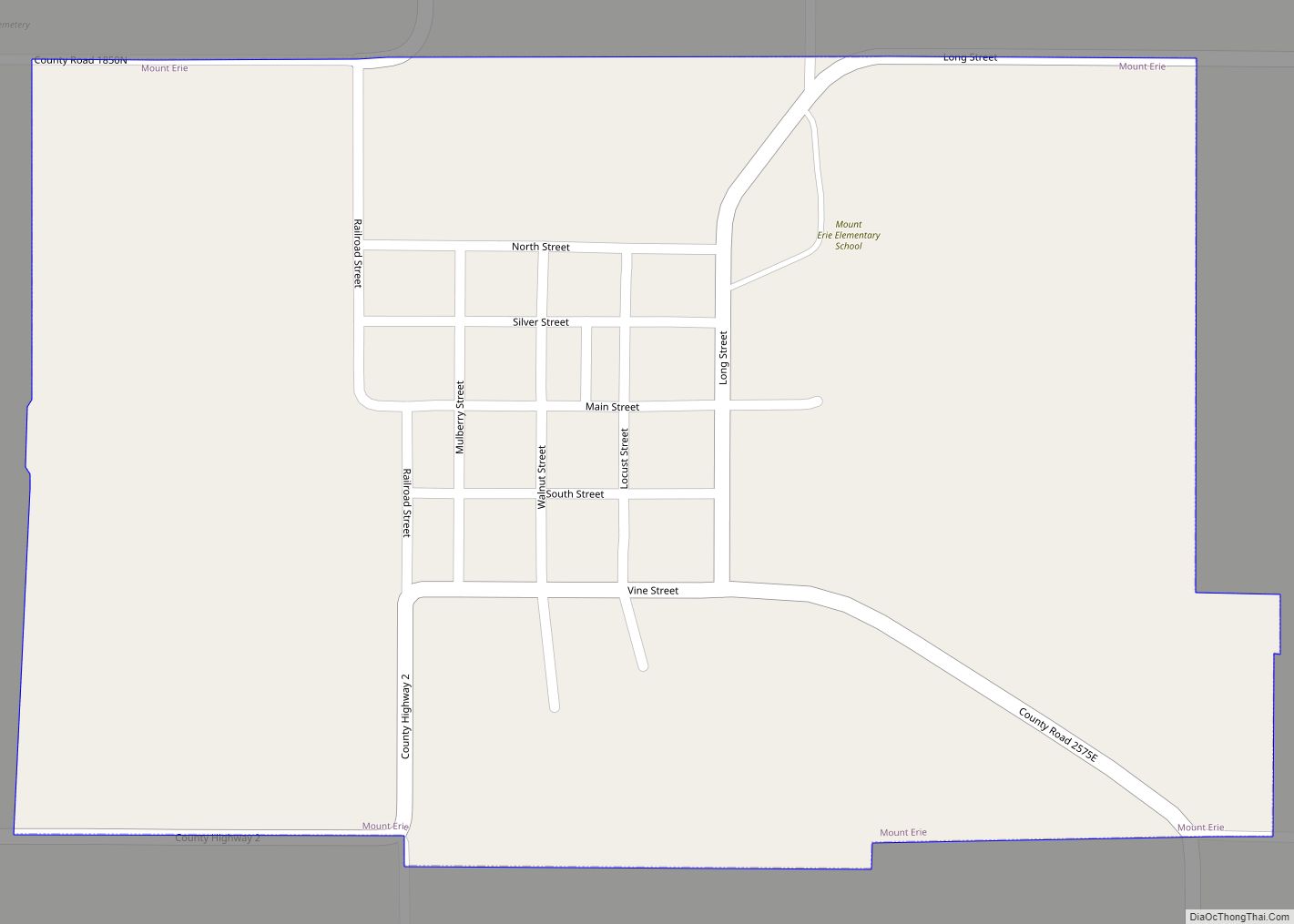 Map of Mount Erie village