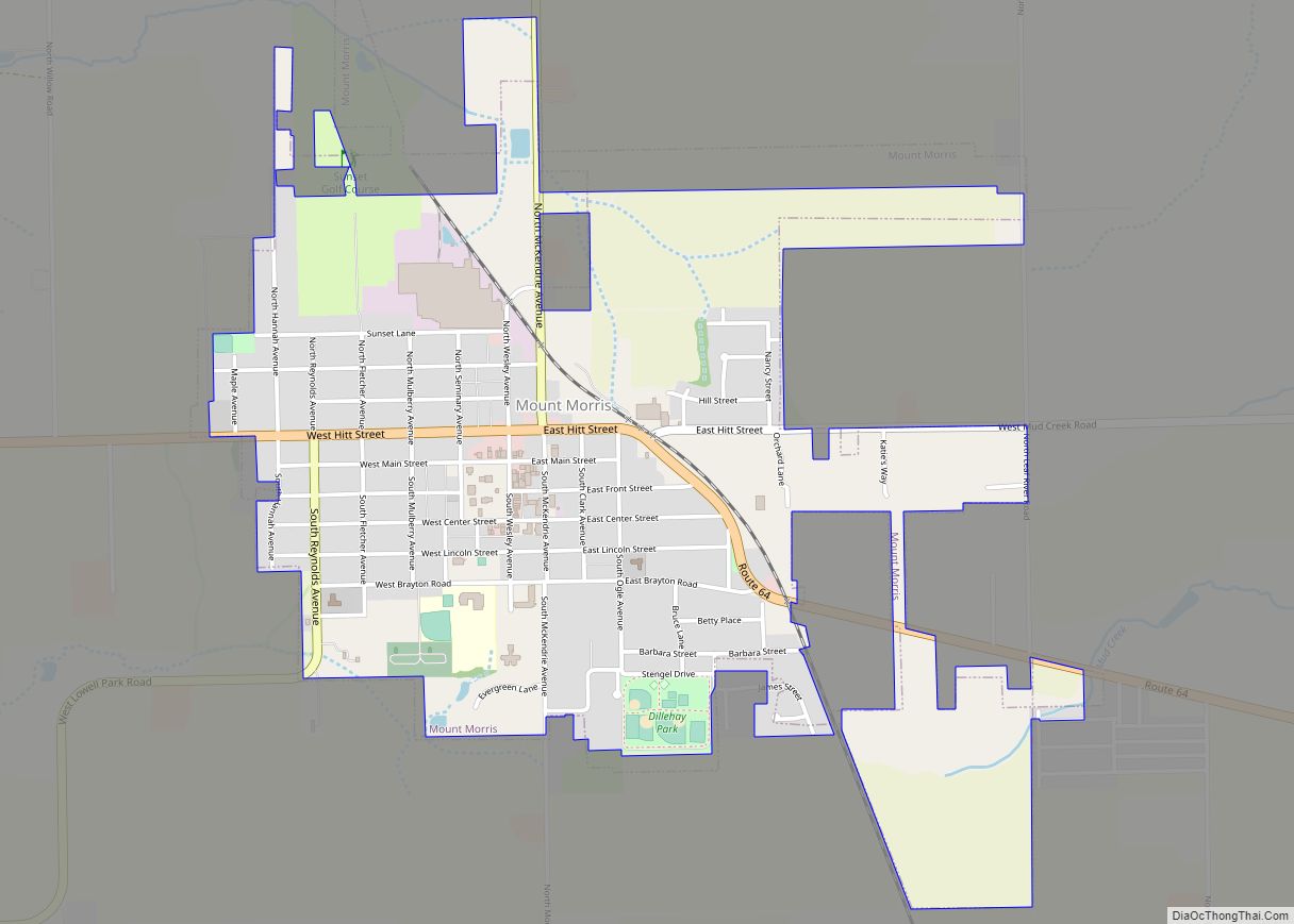 Map of Mount Morris village