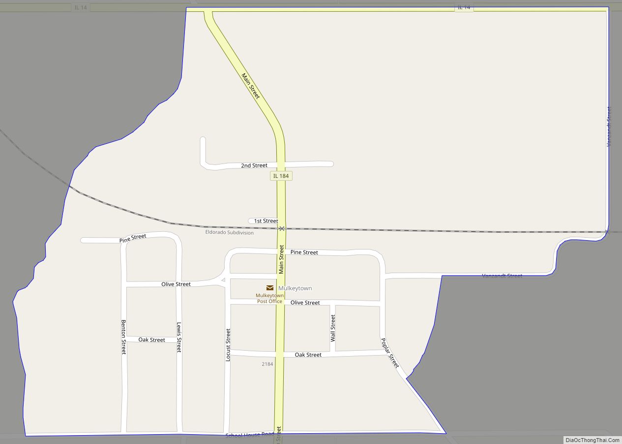 Map of Mulkeytown CDP