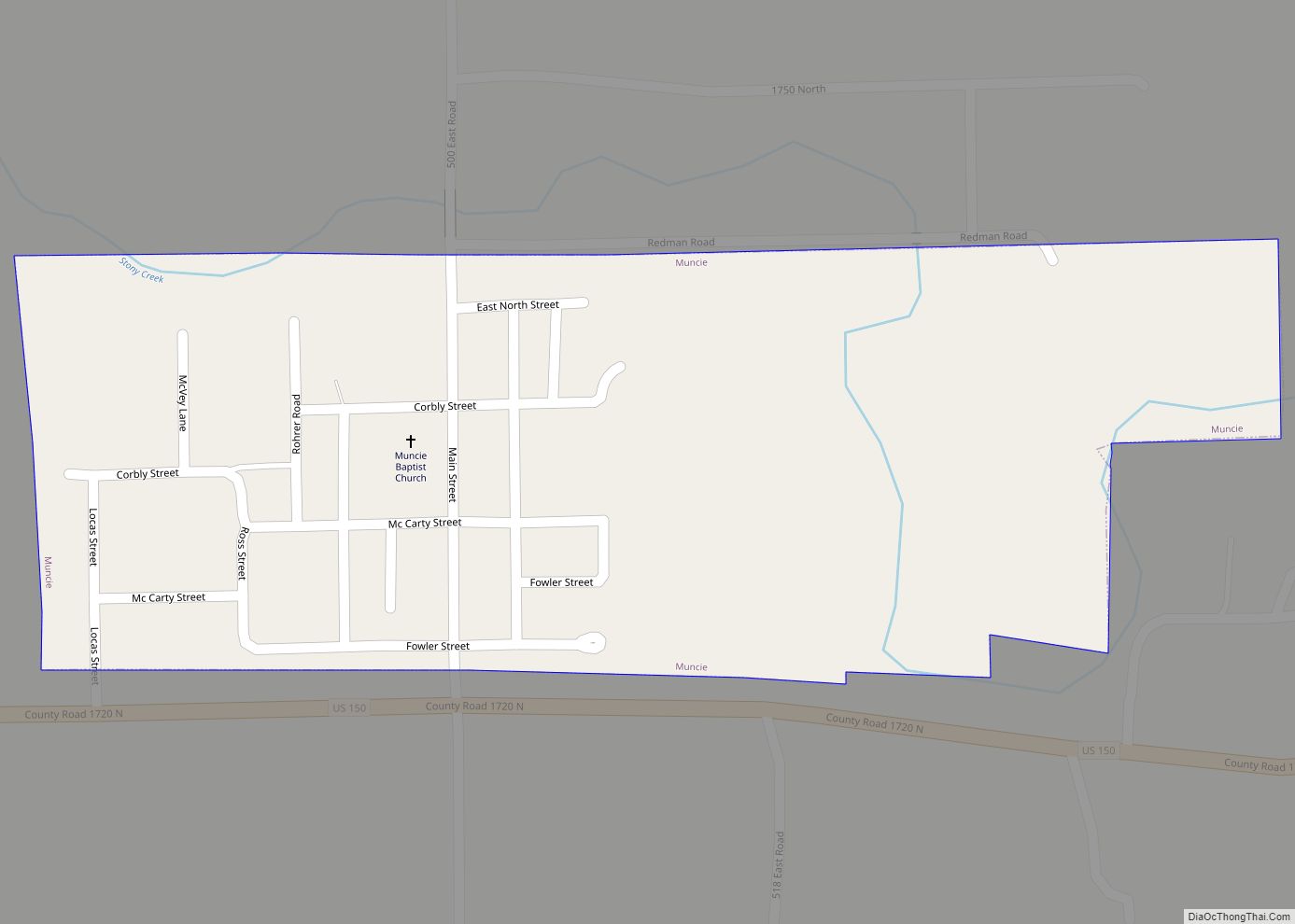 Map of Muncie village