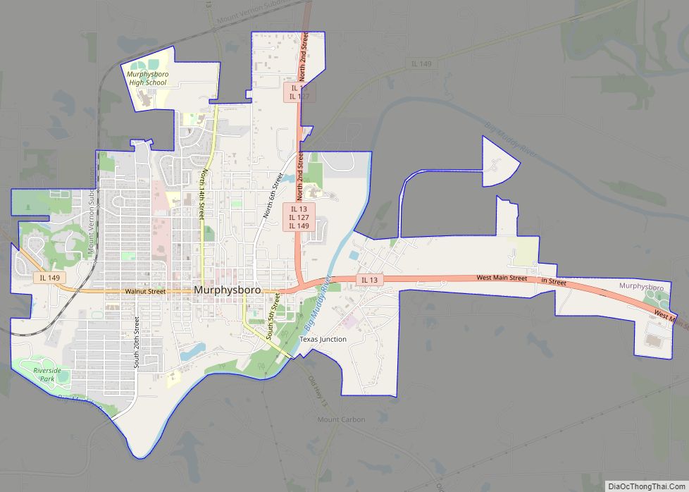 Map of Murphysboro city