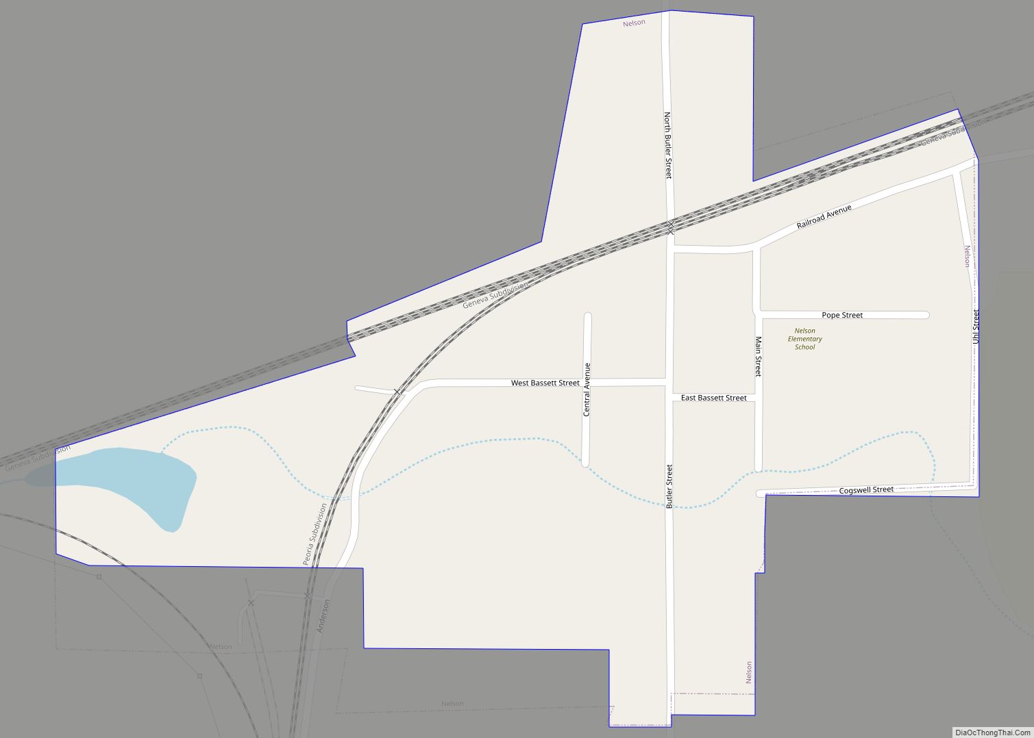 Map of Nelson village, Illinois