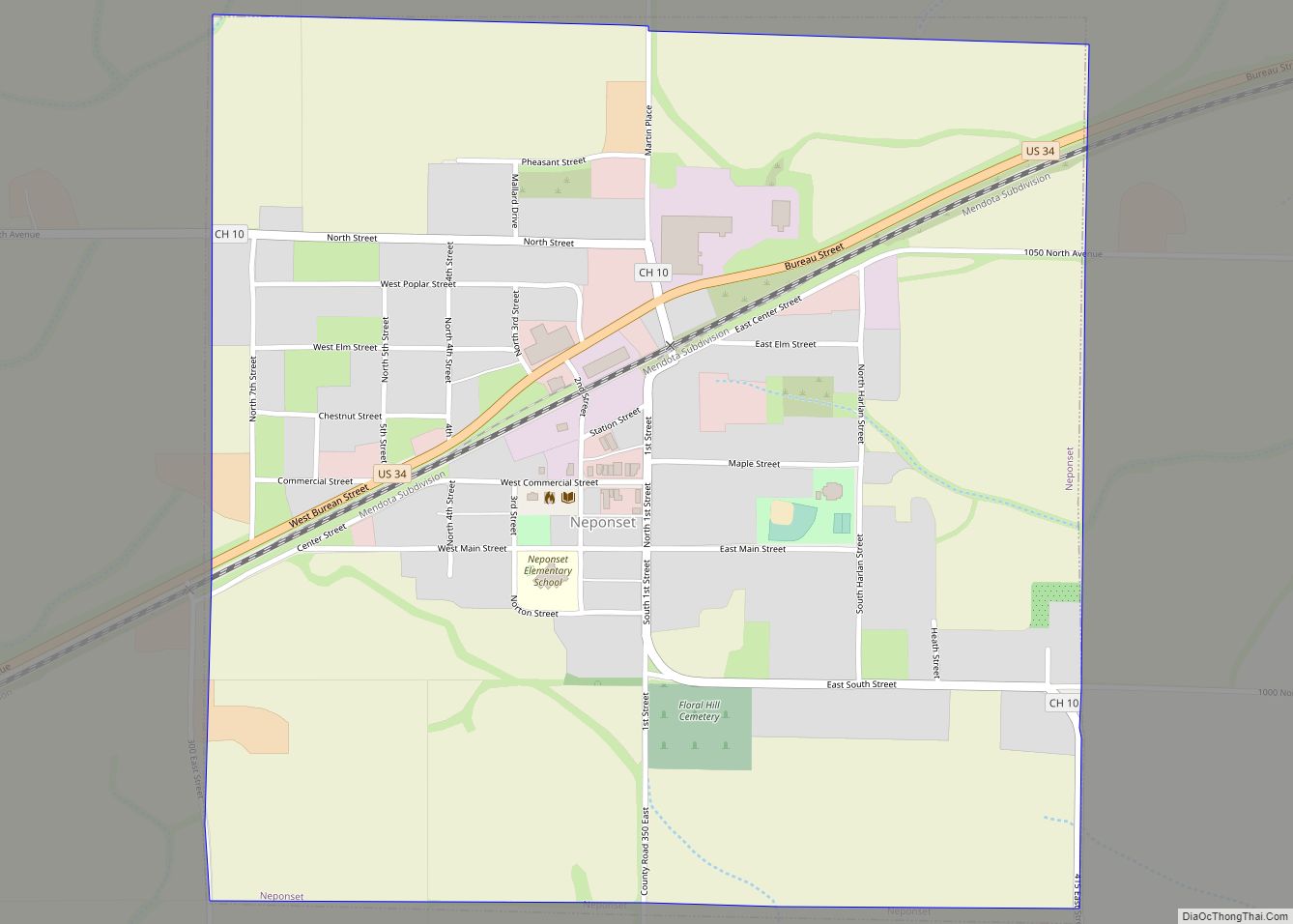 Map of Neponset village