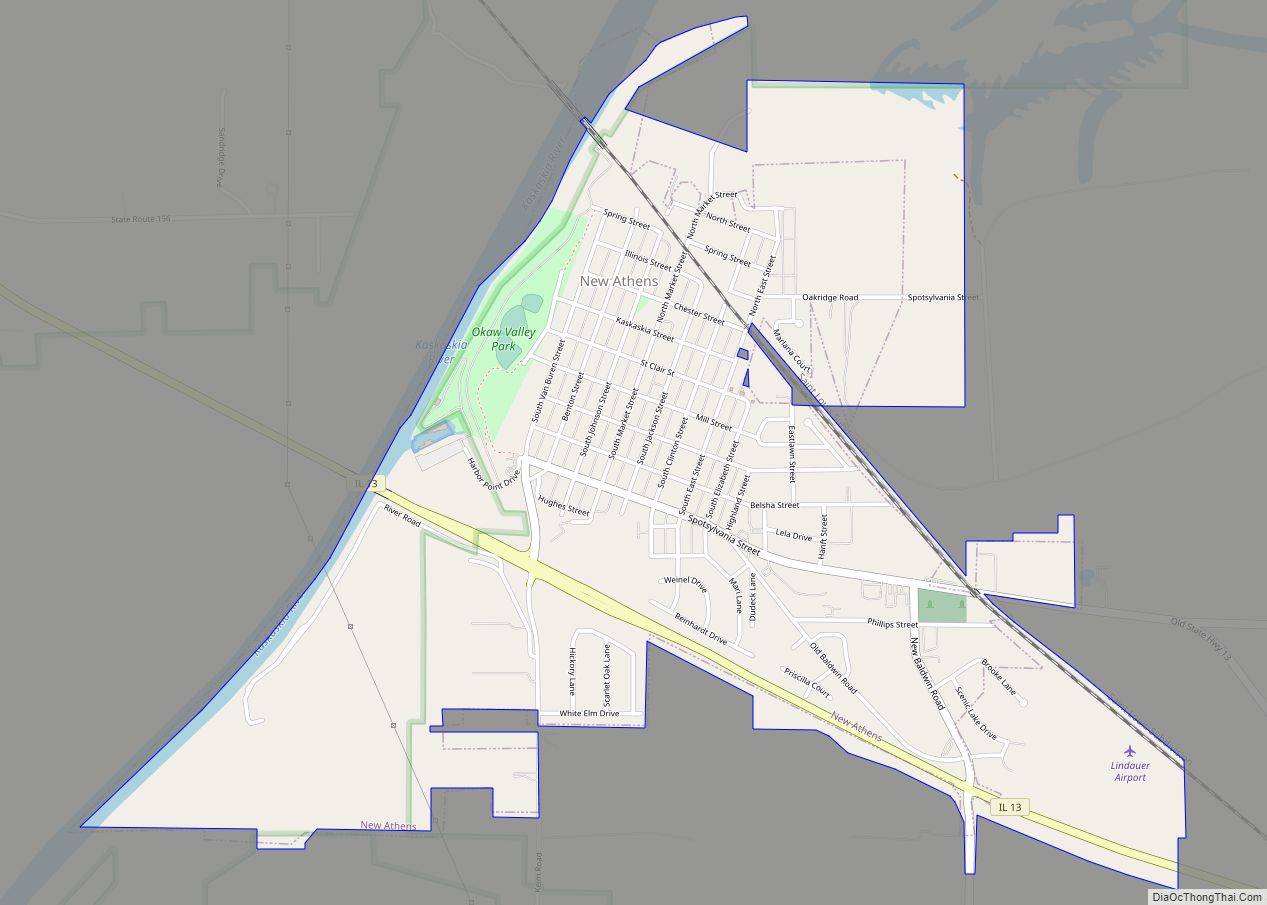 Map of New Athens village