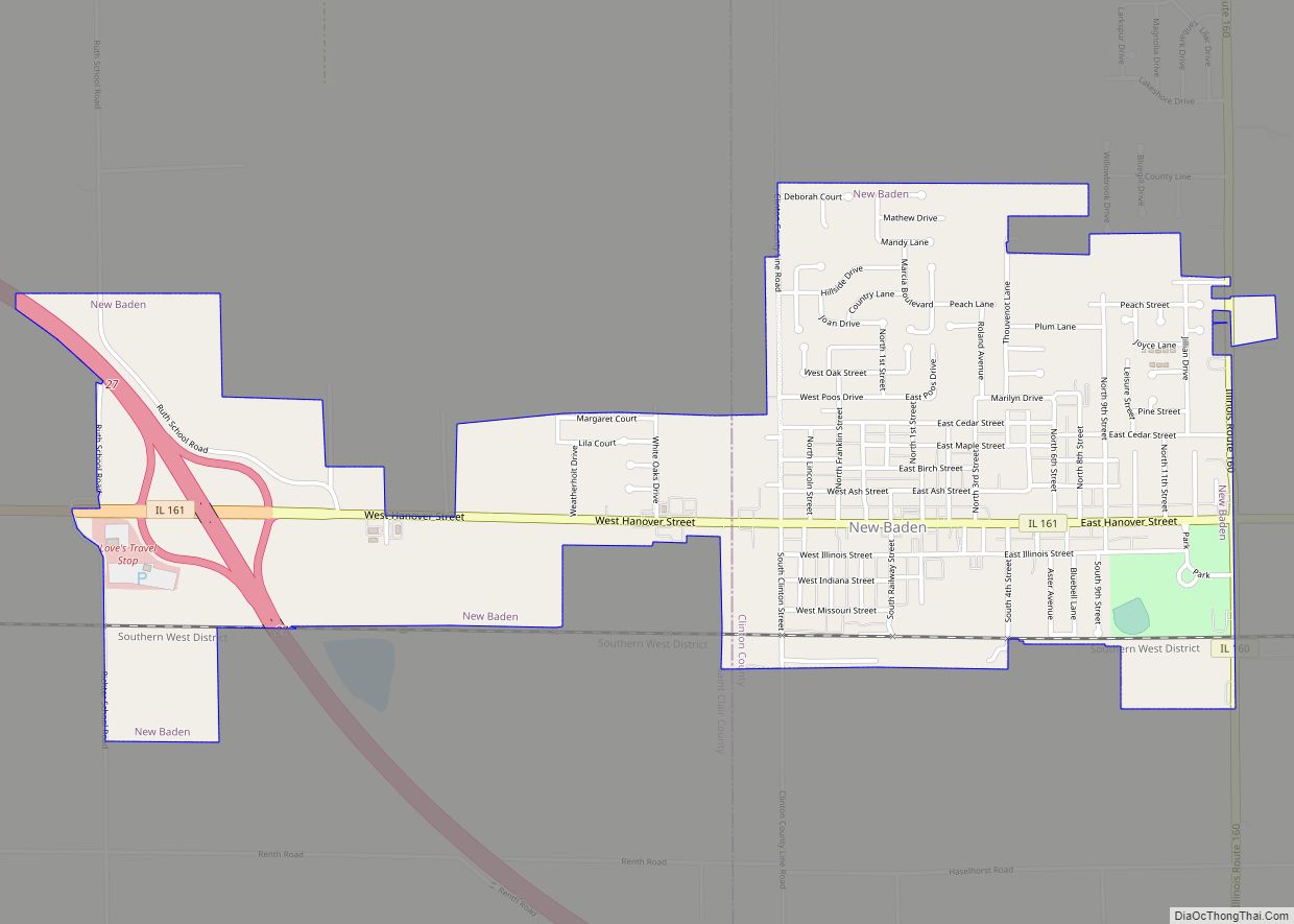 Map of New Baden village