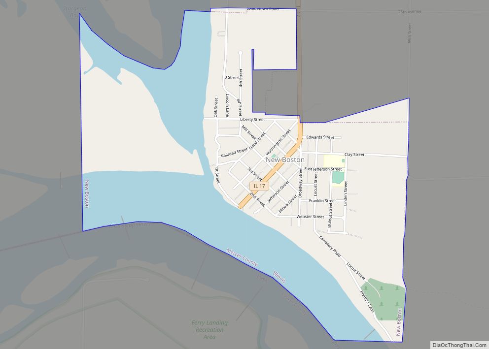 Map of New Boston city, Illinois