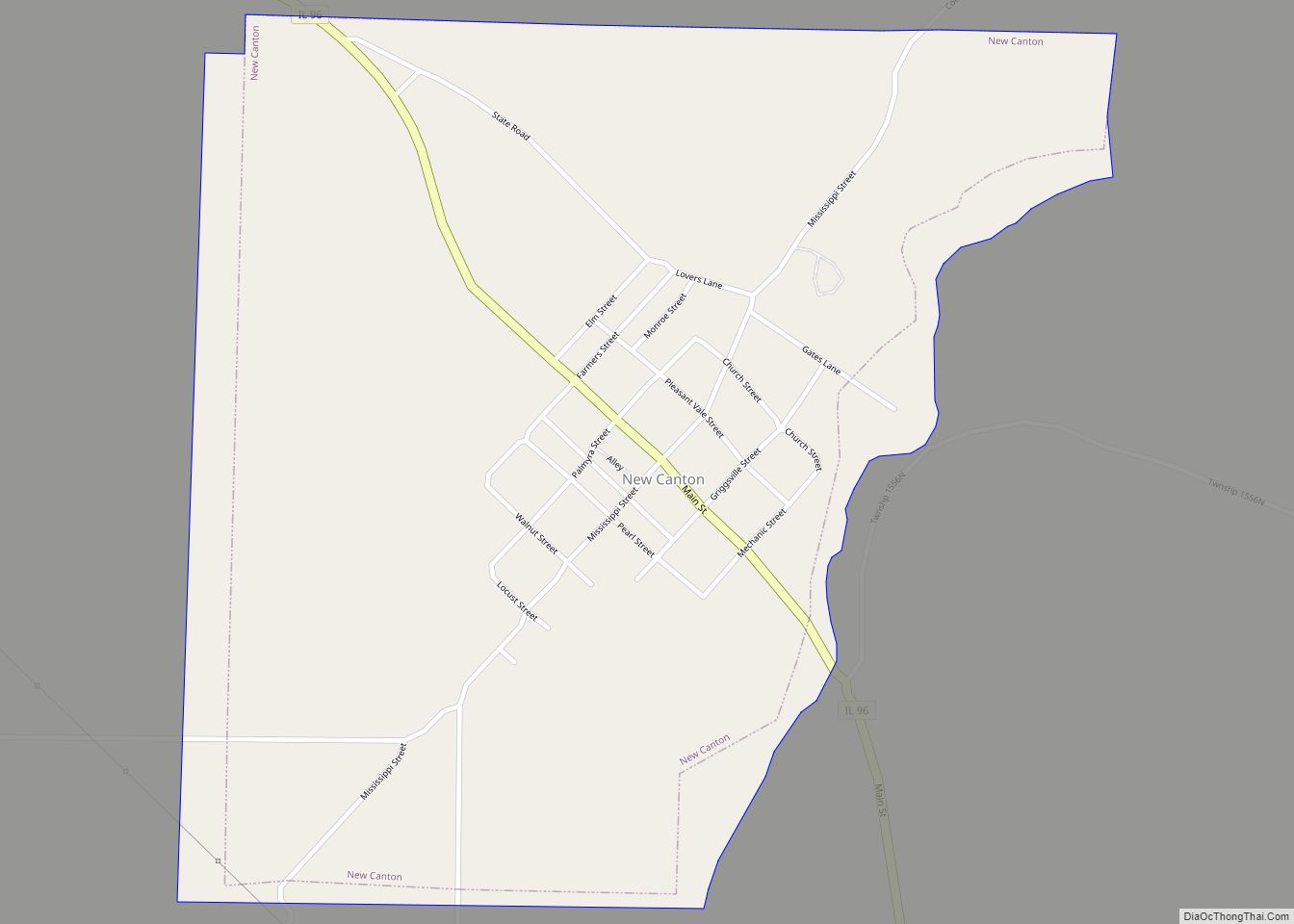 Map of New Canton town