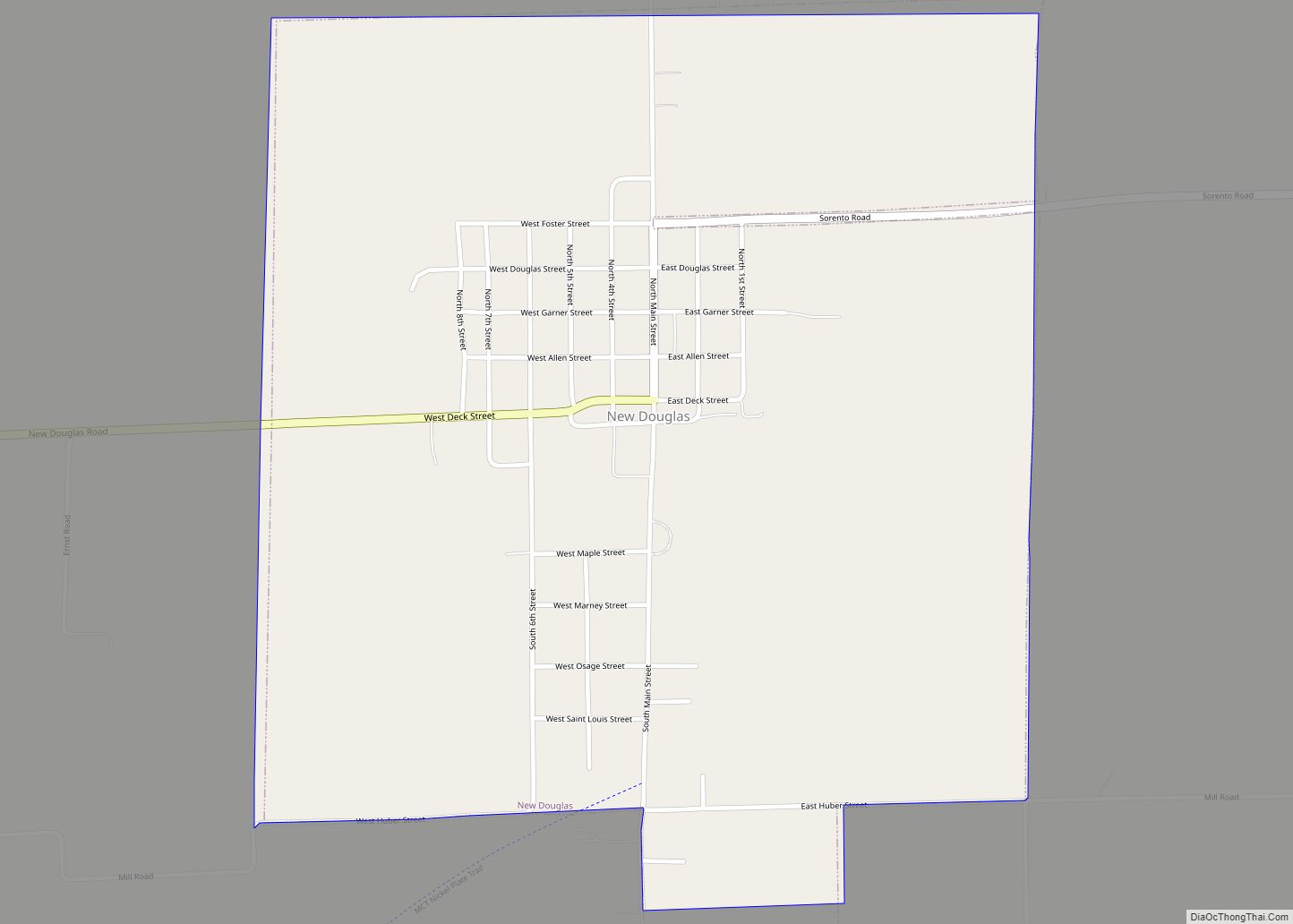 Map of New Douglas village