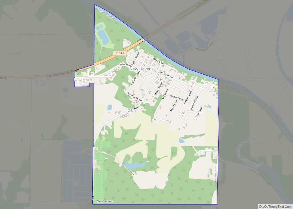 Map of New Haven village, Illinois