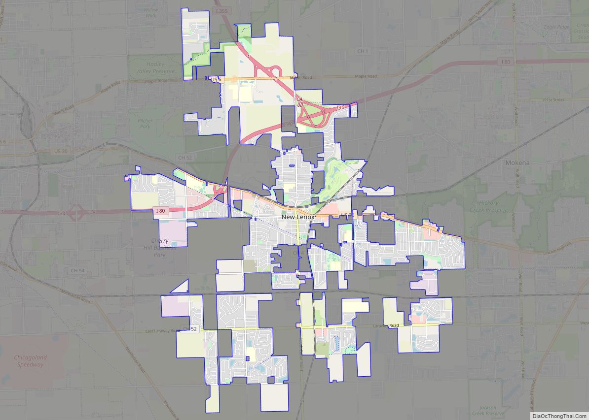 Map of New Lenox village