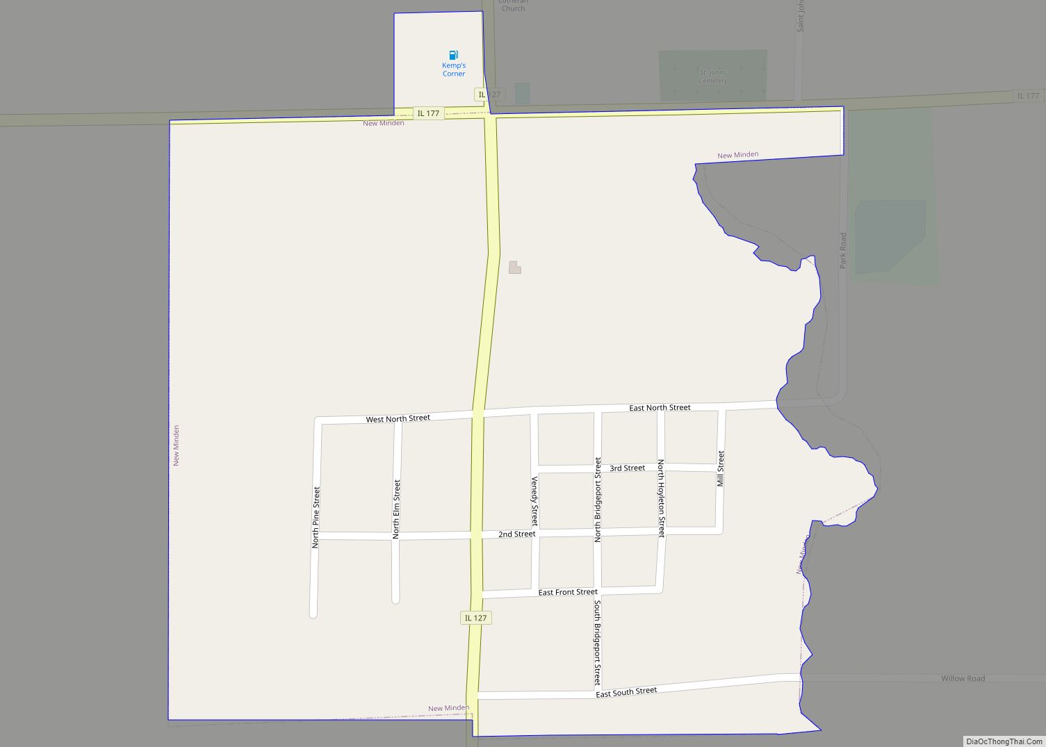 Map of New Minden village