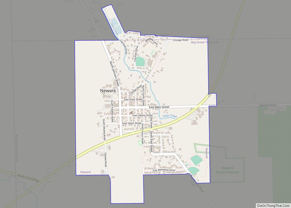 Map of Newark village, Illinois