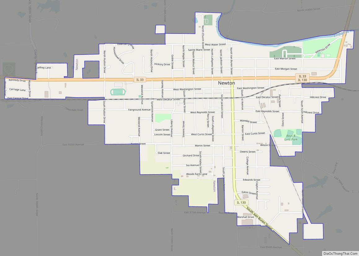 Map of Newton city, Illinois