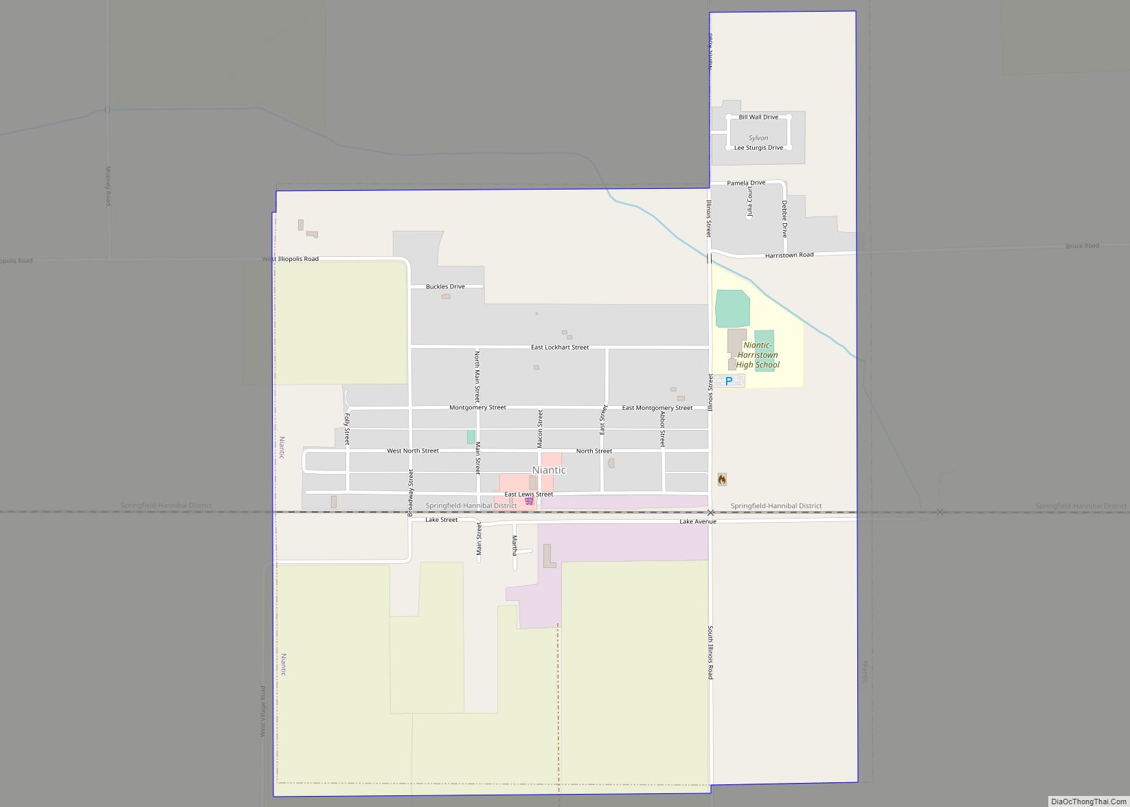 Map of Niantic village, Illinois