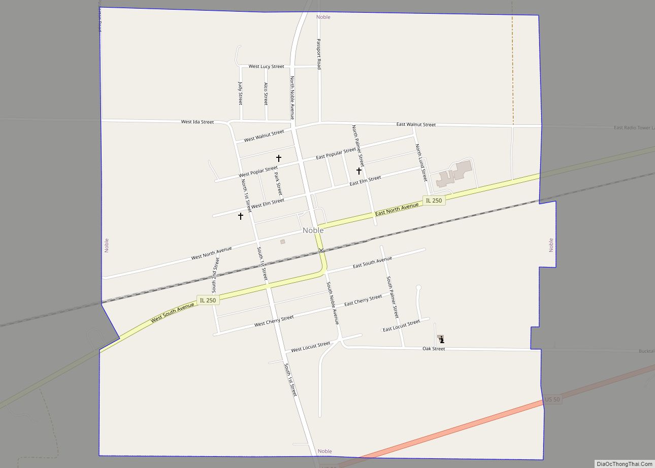 Map of Noble village, Illinois