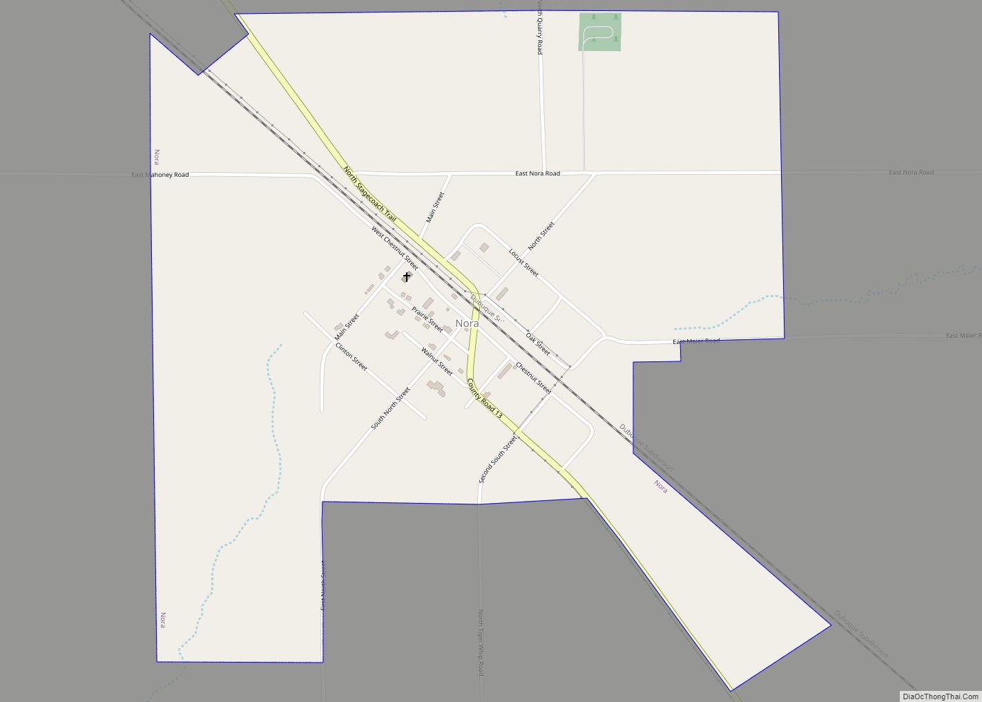 Map of Nora village, Illinois