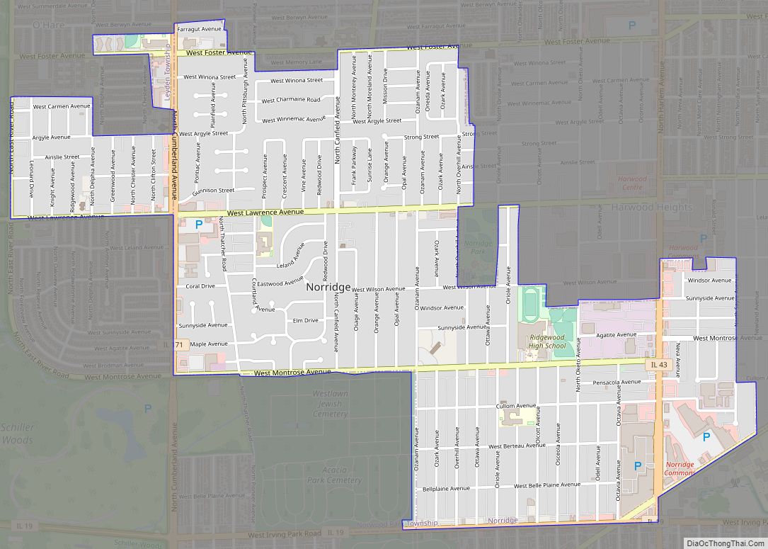 Map of Norridge village