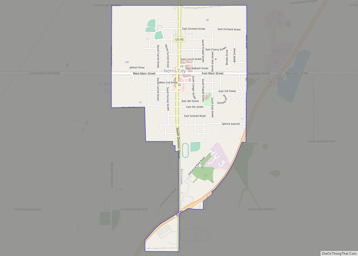 Map Of Norris City Village 5757
