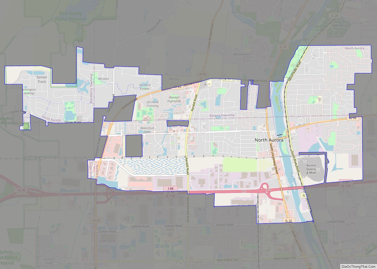 Map of North Aurora village