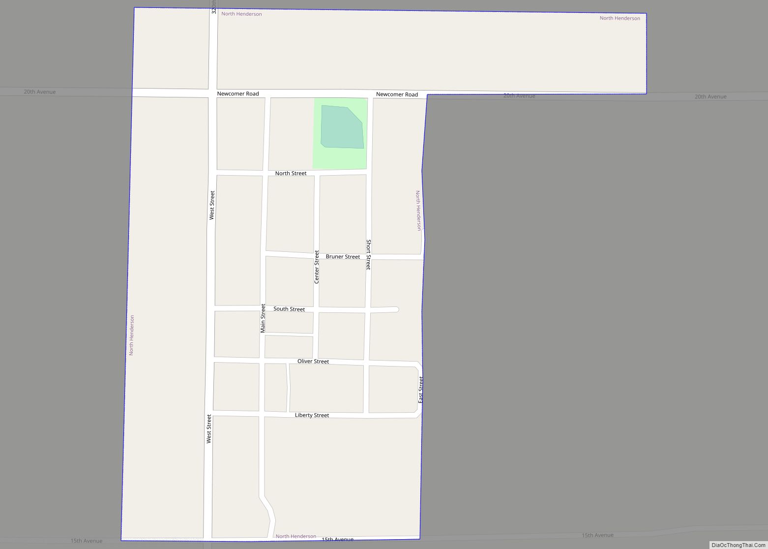 Map of North Henderson village