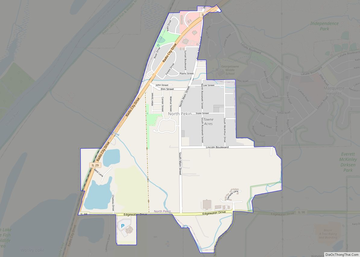 Map of North Pekin village