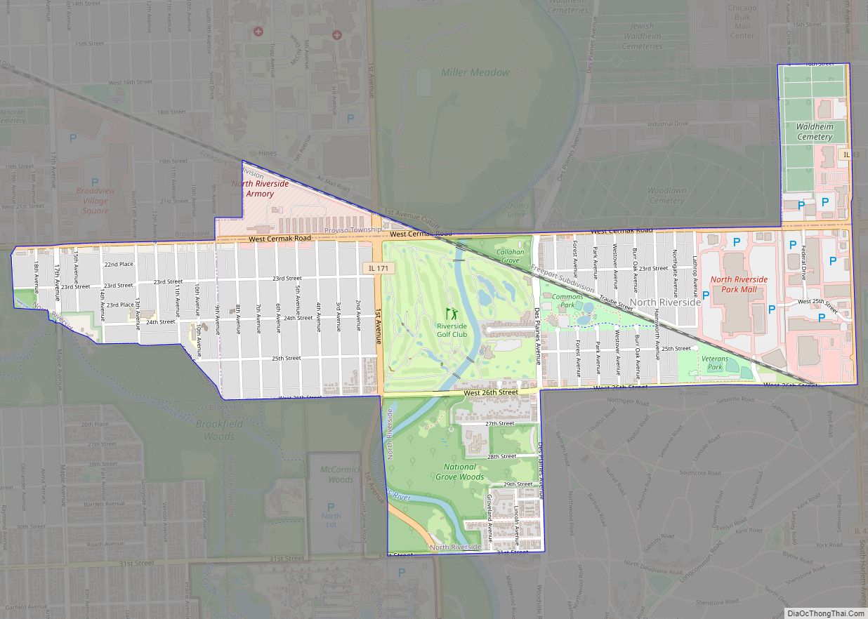 Map Of North Riverside Village   North Riverside 