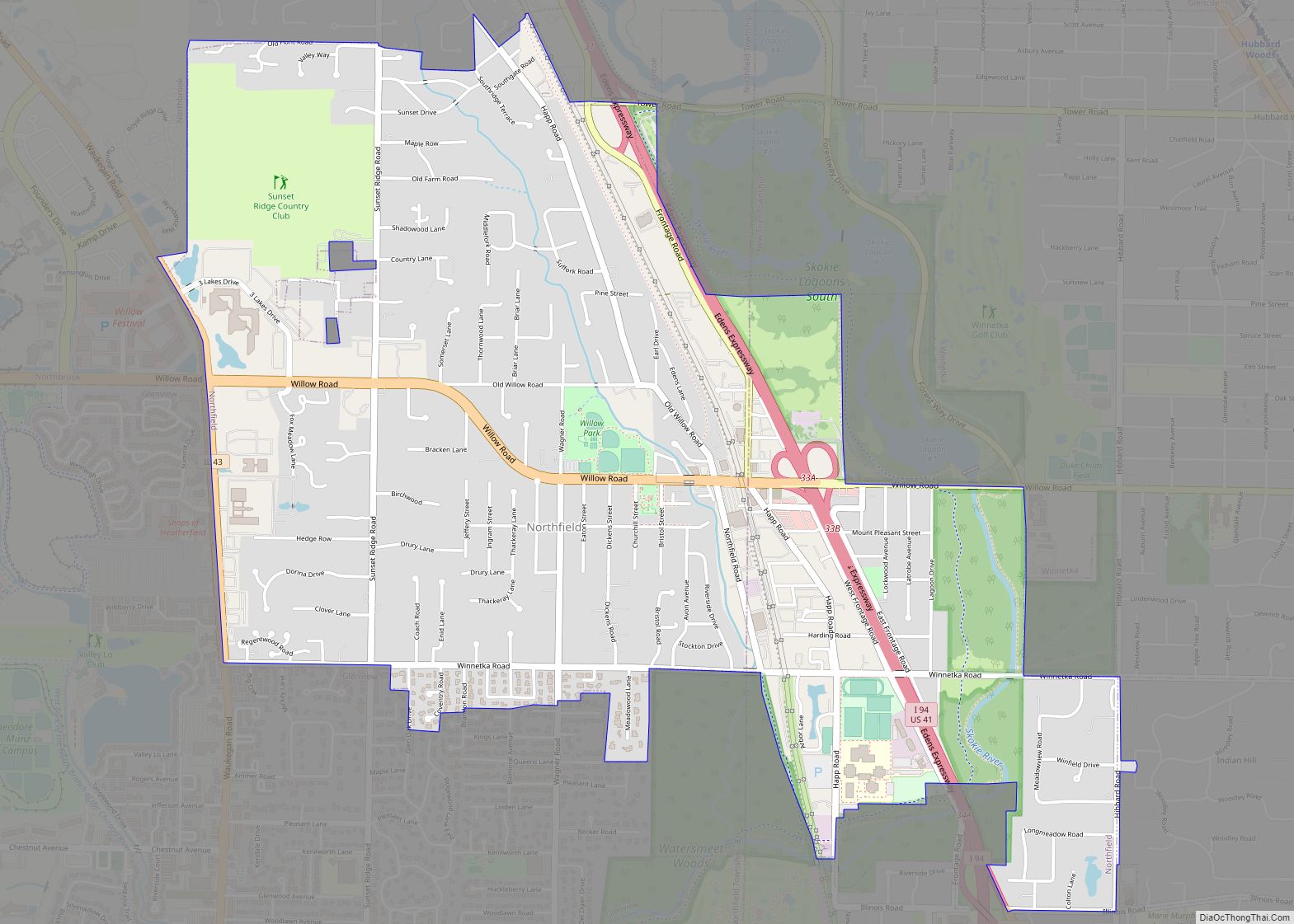 Map of Northfield village, Illinois