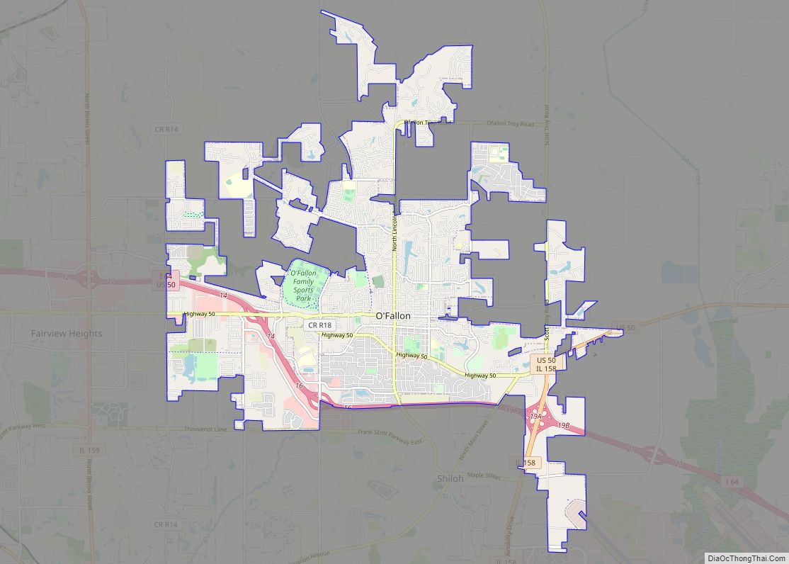 Map of O'Fallon city