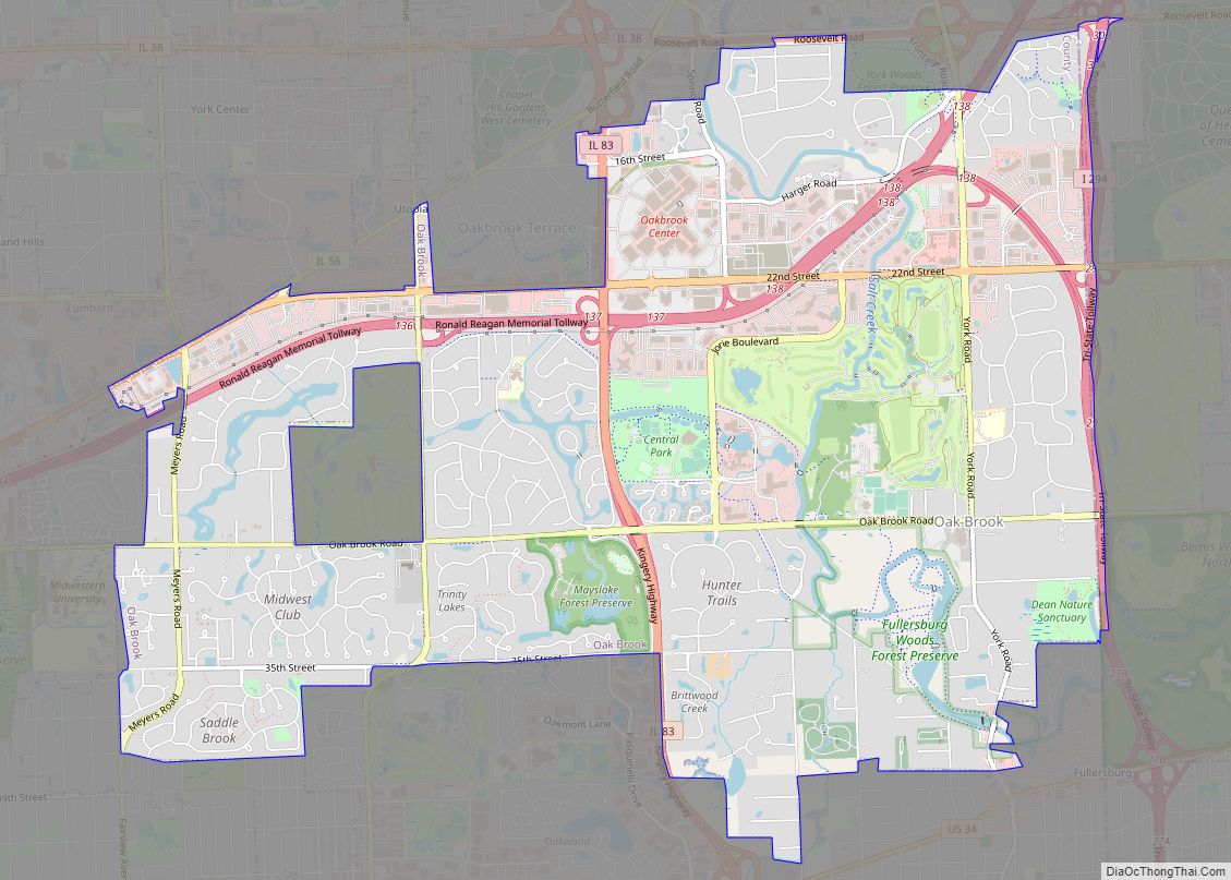 Map of Oak Brook village