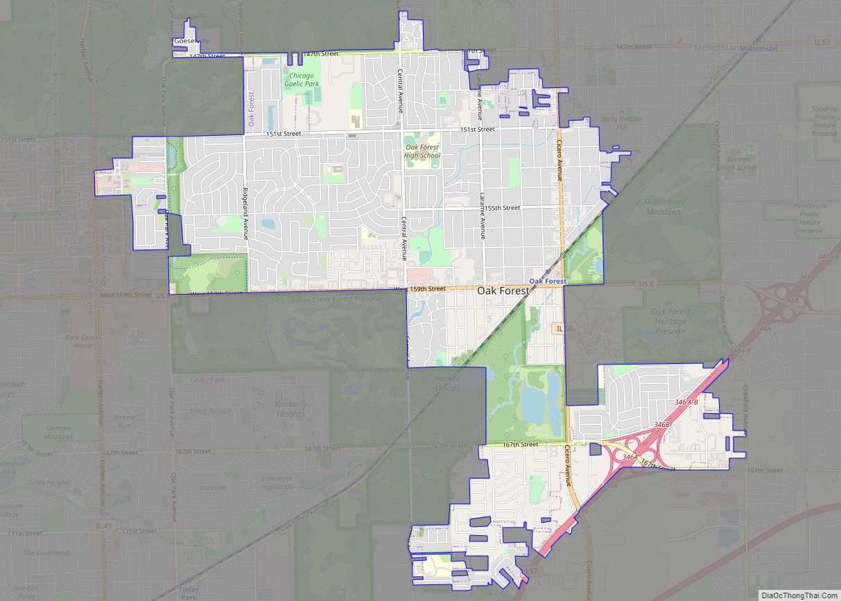 Map of Oak Forest city