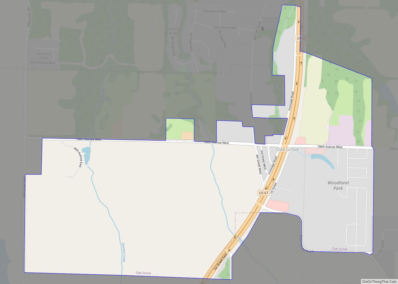 Map of Oak Grove village, Illinois