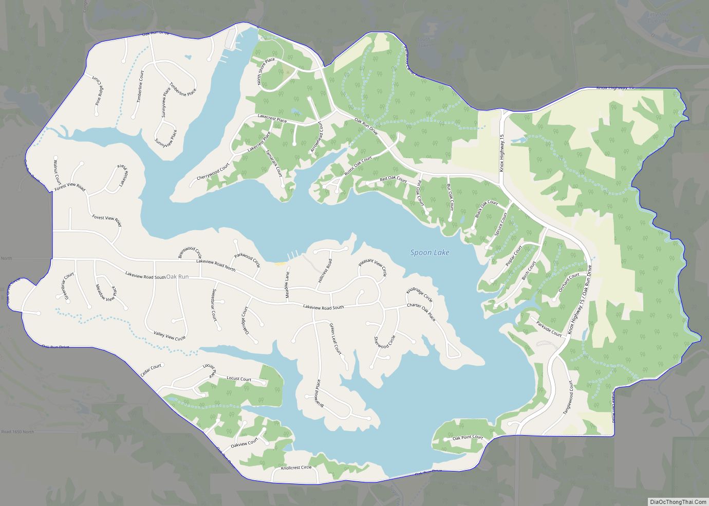 Map of Oak Run CDP