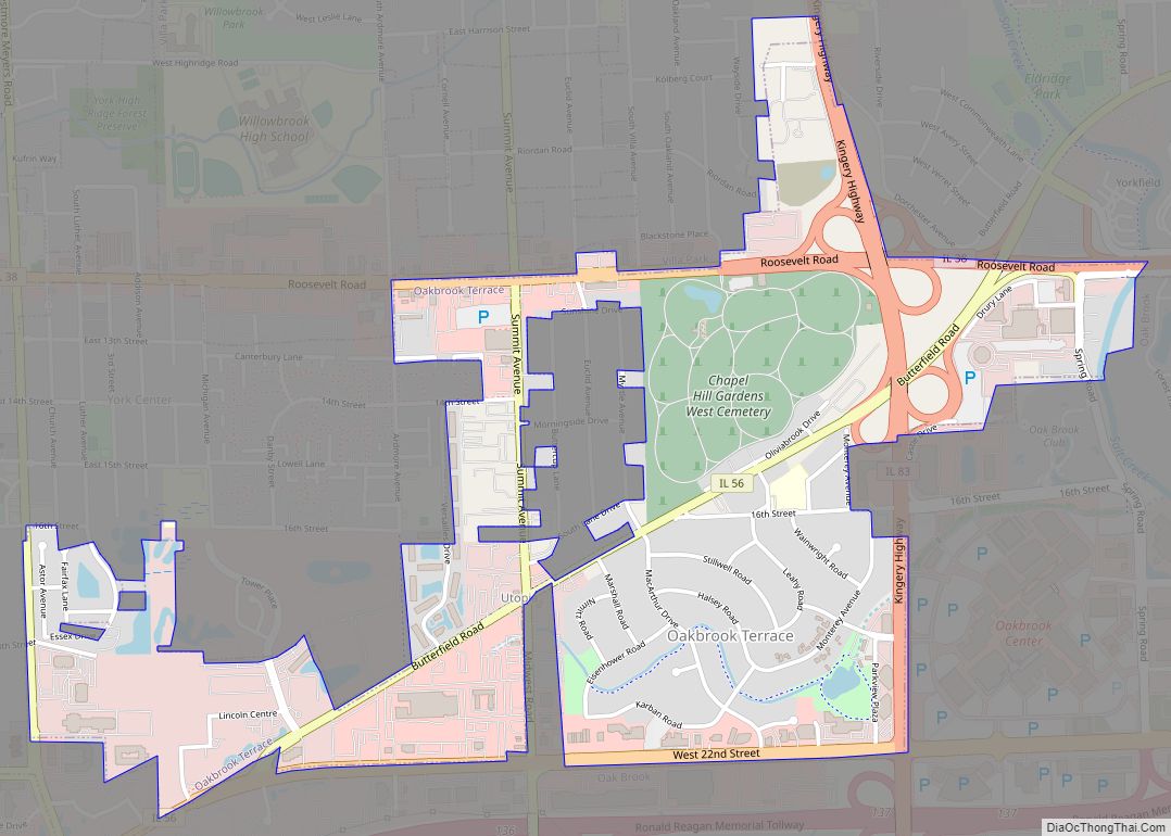 Map of Oakbrook Terrace city