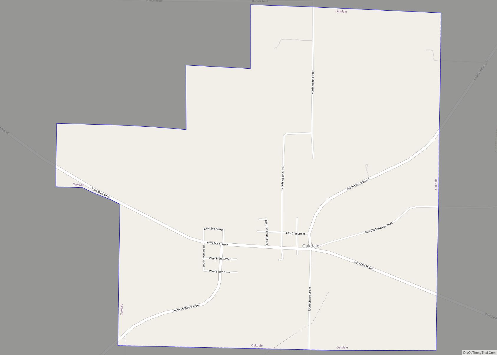 Map of Oakdale village, Illinois